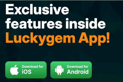 Mobiele app van Luckygem Casino